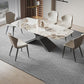 Industrial Style Rectangle Table Sintered Stone Dining Table with Metal Legs for Home Use Clearhalo 'Dining Tables & Seating' 'Dining Tables' 'dining_table' 'furn' 'furn_dining_table' 'Furniture' 'Kitchen & Dining Furniture' 1200x1200_a9b0b7d5-be26-40f3-a6fa-7696b7e5065a