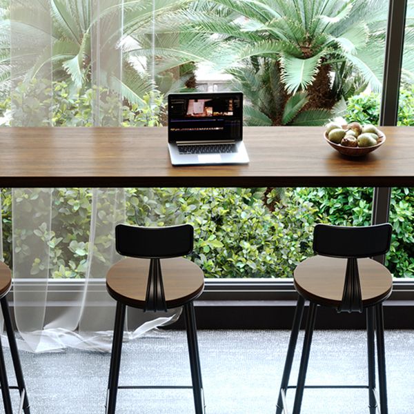 Rettangolo tavolo da banco di altezza moderna gambe in metallo altezza tavolo da pranzo in naturale