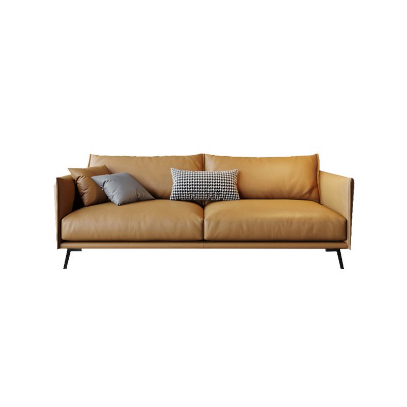 Modern Cushions Standard Sofa 29.53"High Square Arm Sofa, Champagne Clearhalo 'furn' 'furn_sofas' 'Furniture' 'furniture_sofas' 'kitchen' 'kitchen_sofas' 'Living Room Furniture' 'Sofa' 'sofas' 1200x1200_a9b17e05-161a-4e27-b2cd-1957590ce016