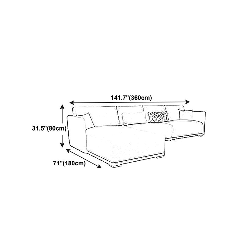 Square Arm Modular Settee Furniture Loveseat with Pillows Ivory Sofa and Chaise Clearhalo 'furn' 'furn_sectionals' 'Furniture' 'furniture_sectionals' 'Living Room Furniture' 'Sectionals' 1200x1200_a9b1bda3-f7f4-4d50-9303-55a378b81709