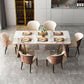 Glam Style Eetkamertafel Stenen Rechthoekige Eettafel in Wit