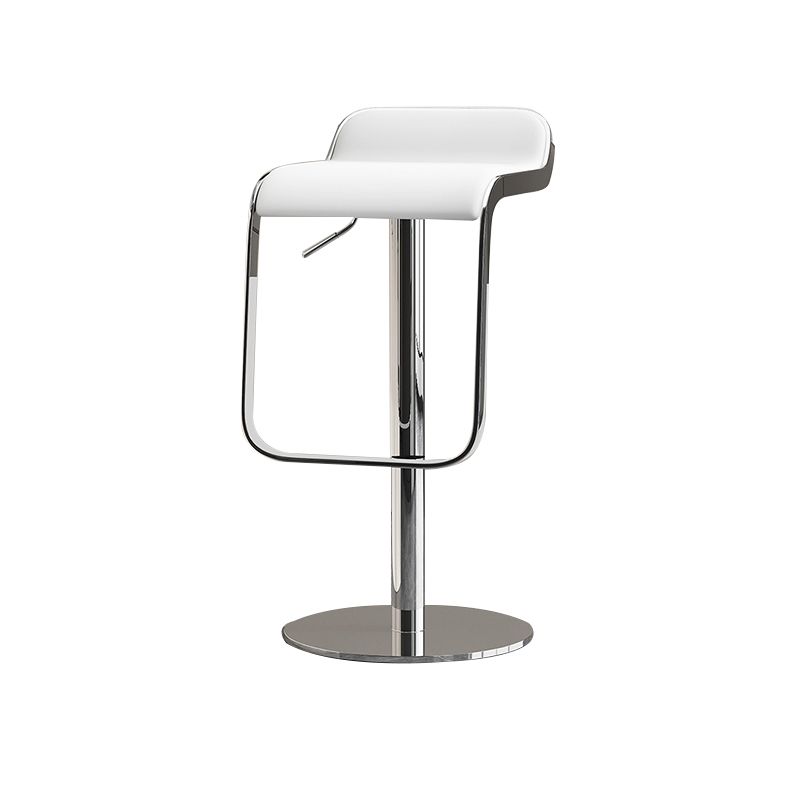 Modern Faux Leather Barstool Adjustable Height Swivel Barstool