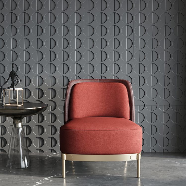 Armless Chair 31.49" Wide Faux Leather and Linen  Chair for Living Room