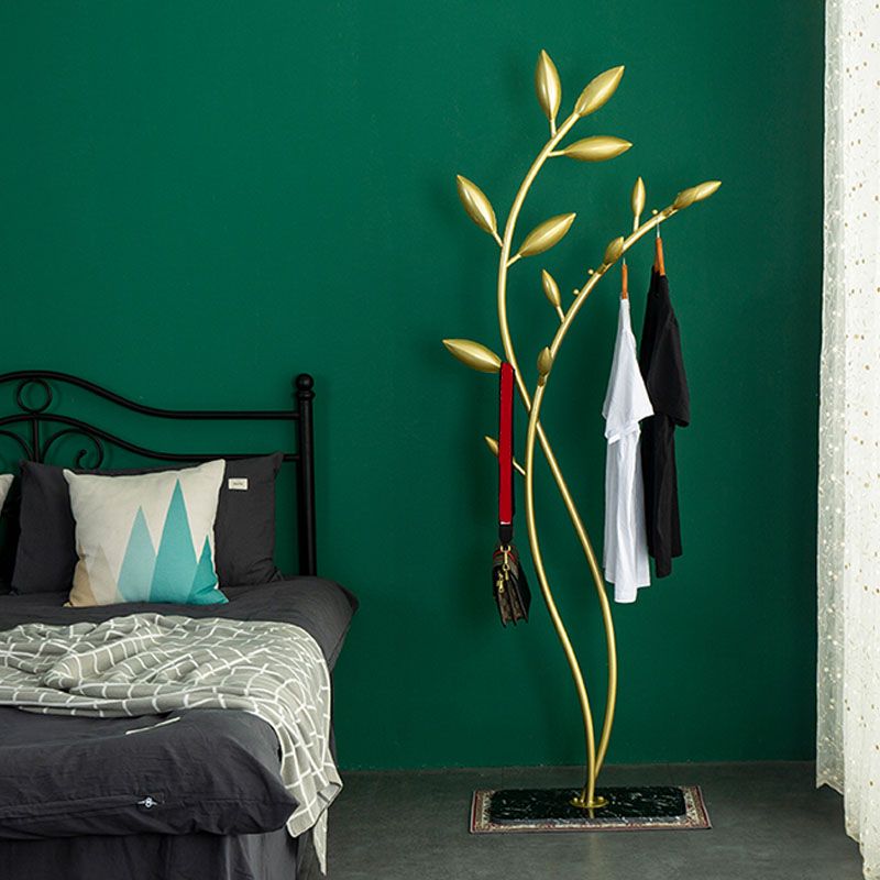 Modern Hall Tree Metal Entry Hall Tree with Hooks Coat Hanger Clearhalo 'Entry & Mudroom Furniture' 'furn' 'furn_hall_tree_coat_racks' 'Furniture' 'Hall Trees & Coat Racks' 'hall_tree_coat_racks' 1200x1200_a9b3e1ec-b5dc-41f4-ab03-0c92867ffa64