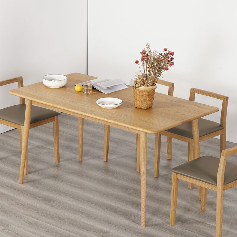 Rectangle Dining Table Solid Wood Dining Room Table in Natural Clearhalo 'Dining Tables & Seating' 'Dining Tables' 'dining_table' 'furn' 'furn_dining_table' 'Furniture' 'Kitchen & Dining Furniture' 1200x1200_a9b5818b-7a90-4a9d-9fba-da03ee836a12