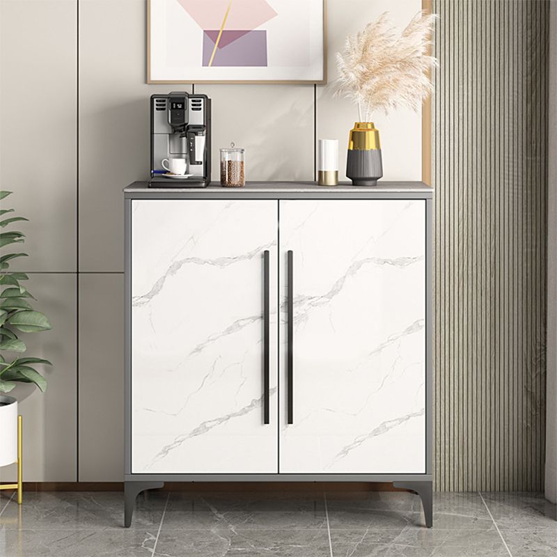 Simple White Buffet Server Stone Top Dining Server for Living Room Clearhalo 'buffet_sideboard' 'Buffets & Sideboards' 'furn' 'furn_buffet_sideboard' 'Furniture' 'furniture_buffet_sideboard' 'Kitchen & Dining Furniture' 1200x1200_a9b6501d-30cd-48b4-8d40-cd5cbf4a291f