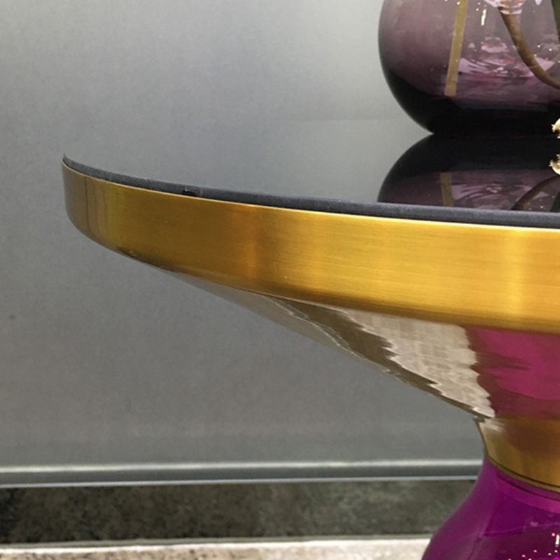 Pedestal 1 Single Coffee Table Metal and Glass Statement Cocktail Table Clearhalo 'Coffee & Accent Tables' 'Coffee Tables' 'coffee_tables' 'furn' 'furn_coffee_tables' 'Furniture' 'furniture_coffee_tables' 'Living Room Furniture' 1200x1200_a9b830ea-a8bb-4790-875b-106769ea7945