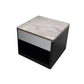Stone Block 1-Drawer Shelf Included Side Table with Wood Accents - 20.47" H