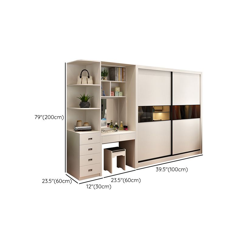 Contemporary Home Engineered Wood Wardrobe Freestanding Wardrobe Closet Clearhalo 'Armoires & Wardrobes' 'armoires_wardrobes' 'Bedroom Furniture' 'furn' 'furn_armoires_wardrobes' 'Furniture' 1200x1200_a9b89f39-dc98-4767-87c1-f1b5b9c2ddaa