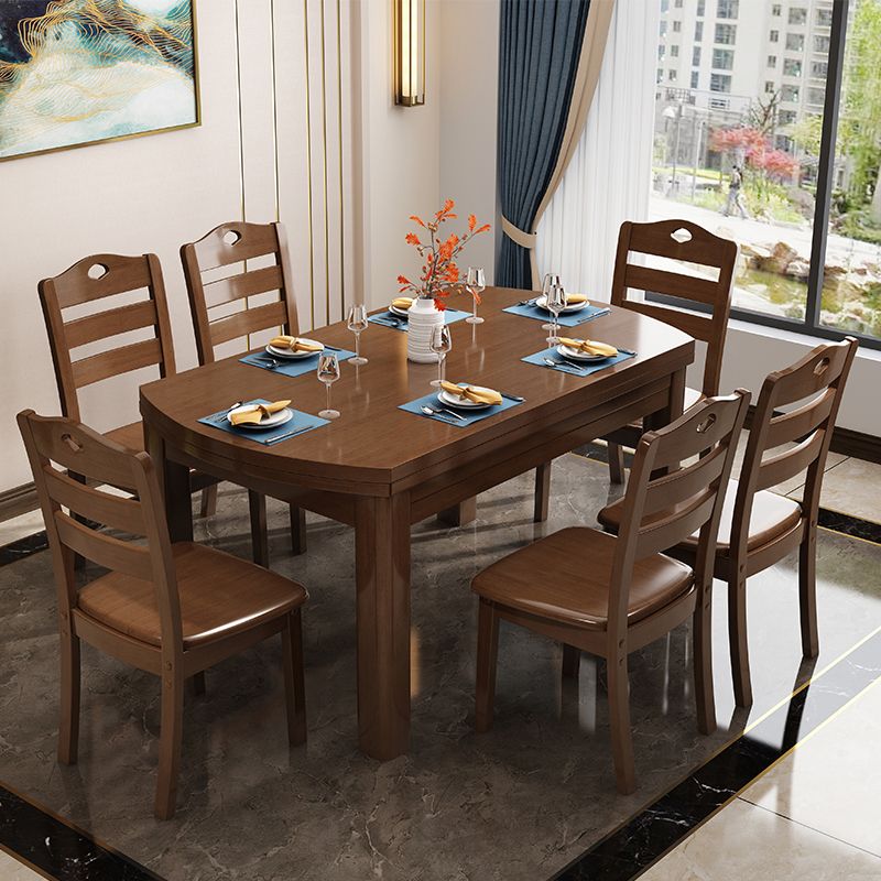 54.3''L Modern Solid Wood Table Round Extendable Dining Table with 4 Legs Base Clearhalo ' dining_table' 'Dining Tables & Seating' 'Dining Tables' 'furn' 'furn_dining_table' 'Furniture' 'furniture_dining_table' 'Kitchen & Dining Furniture' 'kitchen&dining_furn' 'kitchen' 'kitchen_dining_table' 1200x1200_a9badef7-3cbe-4815-99b4-cd3c2832c392