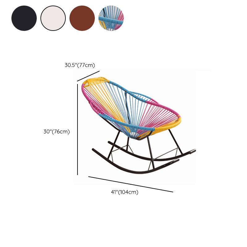 Single Home PE Rattan Lazy Chair Leisure Balcony Rocking Chair Clearhalo 'Chairs & Seating' 'furn' 'furn_rocking_chairs' 'Furniture' 'Living Room Furniture' 'Rocking Chairs' 'rocking_chairs' 1200x1200_a9bb1b9d-5948-4af8-82d7-89729cdf1649