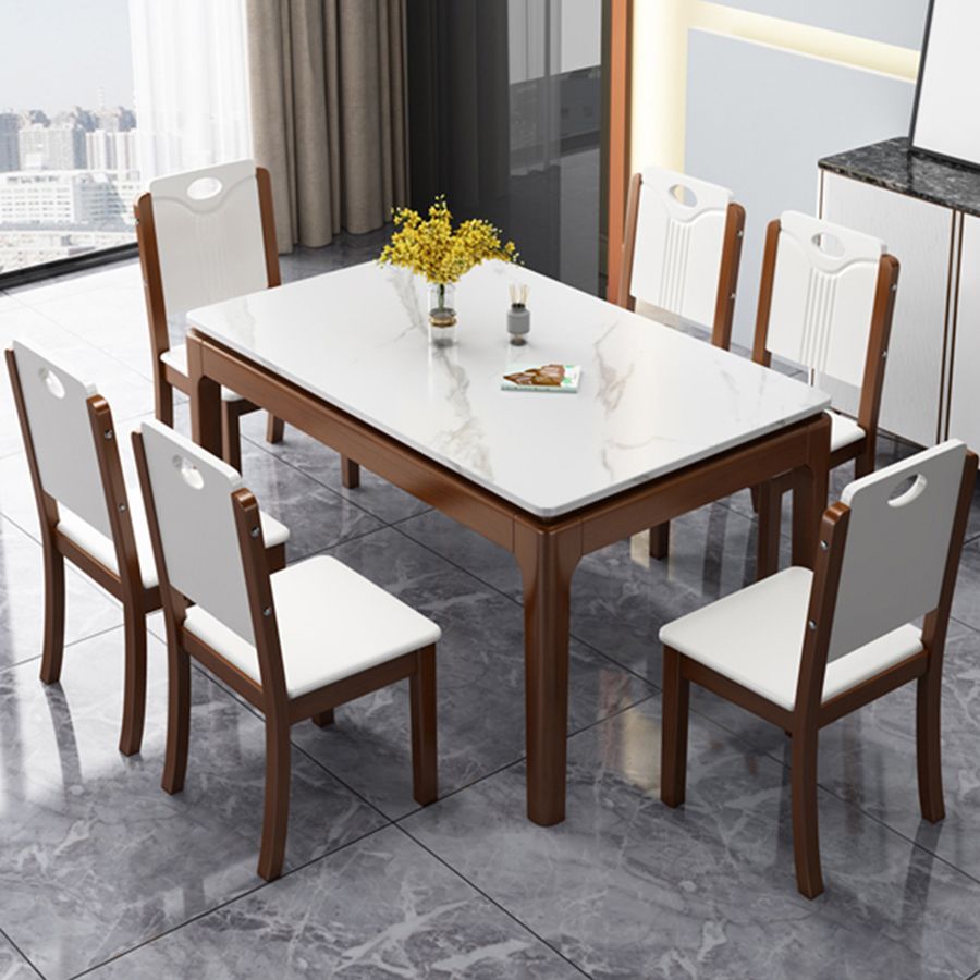 Stone Dining Room Collection Midcentury Style Rectangle 4 Legs Dining Table for Home Clearhalo ' dining_table' 'Dining Tables & Seating' 'Dining Tables' 'furn' 'furn_dining_table' 'Furniture' 'furniture_dining_table' 'Kitchen & Dining Furniture' 'kitchen&dining_furn' 'kitchen' 'kitchen_dining_table' 1200x1200_a9bb719f-bfef-487d-beac-029d3bf2bf4b