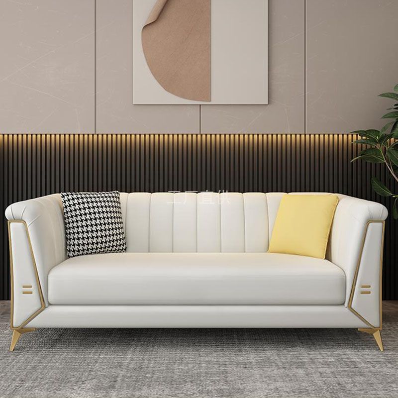 30.7" H Contemporary Faux Leather Tuxedo Sofa for Living Room Clearhalo 'furn' 'furn_sofas' 'Furniture' 'Living Room Furniture' 'Sofa' 'sofas' 1200x1200_a9bf5a46-471e-467b-b684-ac6f00a38825