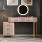 Glam Bedroom 5-Drawers Marble Metal Straight Feet Make-up Vanity