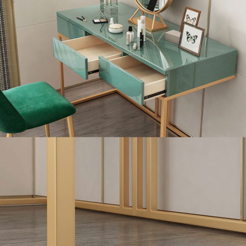 Glam 29.52 "altezza vanità per il trucco in legno verde con cassetti