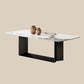 Traditional Luxury Dining Table Black and White Marble Rectangle Dining Table for Home