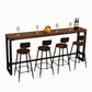 Modern Rectangle Solid Wood Bar Table Set 1/5/9 Pieces Counter Table with Black Stools Clearhalo 'Bar Furniture' 'furn' 'furn_home_bar_bar_sets' 'Furniture' 'Home Bars & Bar Sets' 'home_bar_bar_sets' 'Kitchen & Dining Furniture' 1200x1200_a9c17572-b9a2-410f-9d57-bd2ddf1880b2