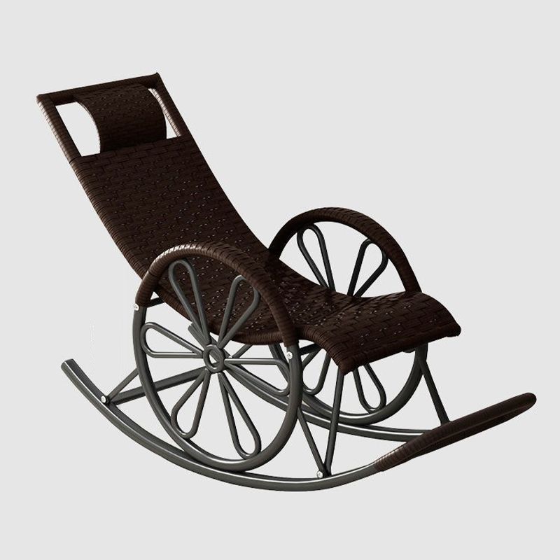 Rattan Modern Rocking Chair Woven Rope Rocker Chair in Black Clearhalo 'Chairs & Seating' 'furn' 'furn_rocking_chairs' 'Furniture' 'Living Room Furniture' 'Rocking Chairs' 'rocking_chairs' 1200x1200_a9c1ac5e-2f21-4cf6-82f1-83d04de0a2e9