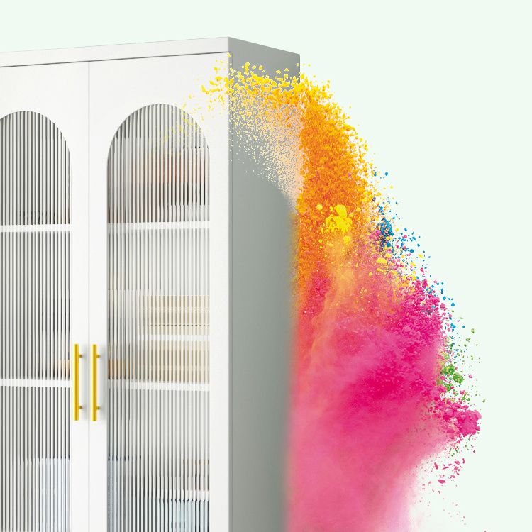 Libreria moderna in acciaio, scaffale per la porta chiusa in vetro per qualsiasi stanza