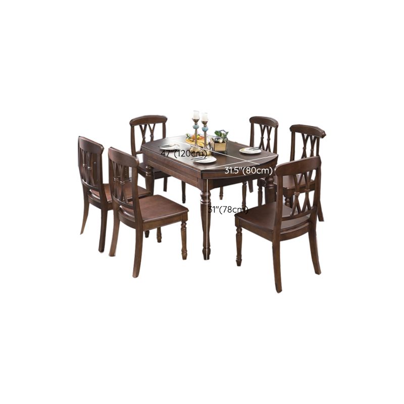 Solid Wood Extendable Dining Table Set 5/7 Pieces Dining Set for Kitchen
