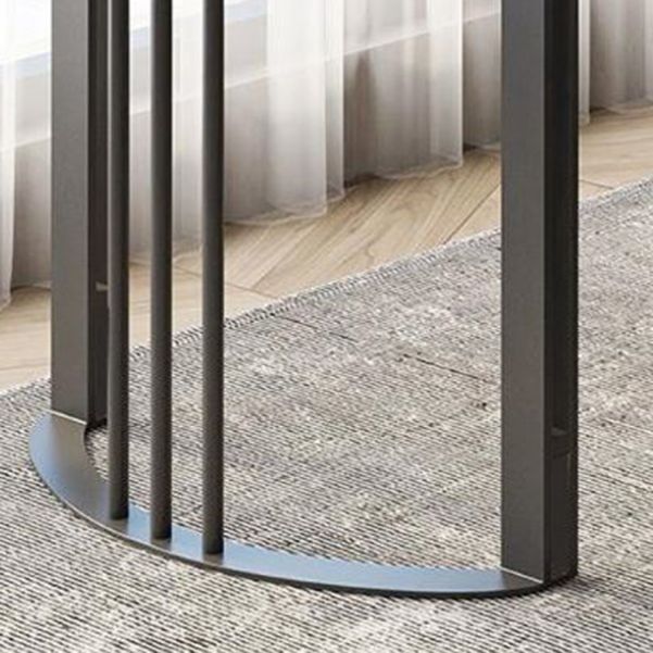 Contemporary Stone Writing Desk Bedroom Office Desk with Black Legs