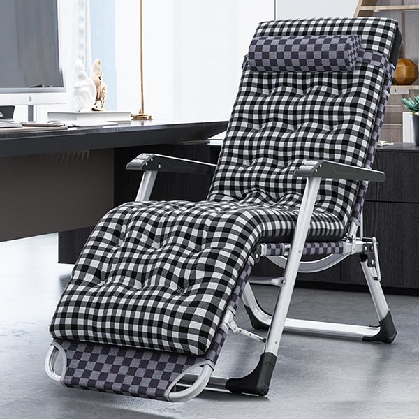 Contemporary Plaid Pattern Standard Recliner with Metal Base and Arms Clearhalo 'Chairs & Seating' 'furn' 'furn_recliners' 'Furniture' 'Living Room Furniture' 'Recliners' 1200x1200_a9c50c70-5359-468d-8705-fbe50925397c