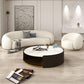 Contemporary Curved Wool Sofa Sloped Armed Sofa in White of 27.56" H Clearhalo 'furn' 'furn_sofas' 'Furniture' 'Living Room Furniture' 'Sofa' 'sofas' 1200x1200_a9c5b277-8a39-4a7b-8272-8f51a08522be