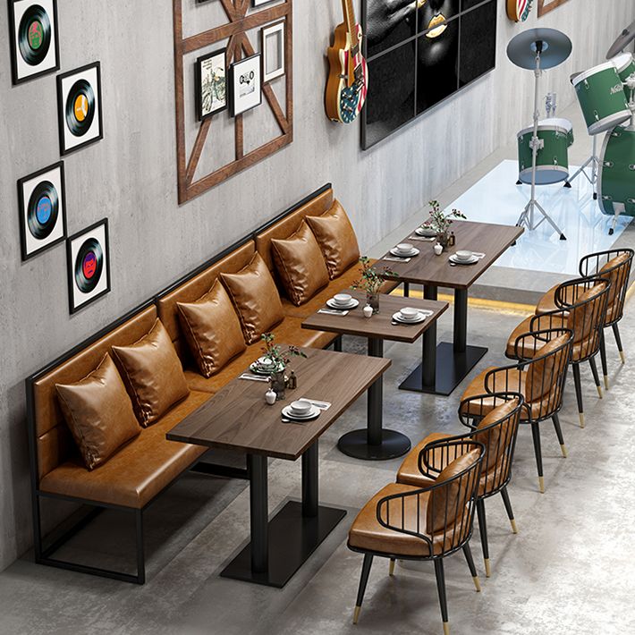 Industrial Dining Table Solid Wood Table with Black Metal Base for Home Kitchen Dinner Clearhalo ' dining_table' 'Dining Tables & Seating' 'Dining Tables' 'furn' 'furn_dining_table' 'Furniture' 'furniture_dining_table' 'Kitchen & Dining Furniture' 'kitchen&dining_furn' 'kitchen' 'kitchen_dining_table' 1200x1200_a9c6c756-f18d-42e7-adbd-f09f4c73107e