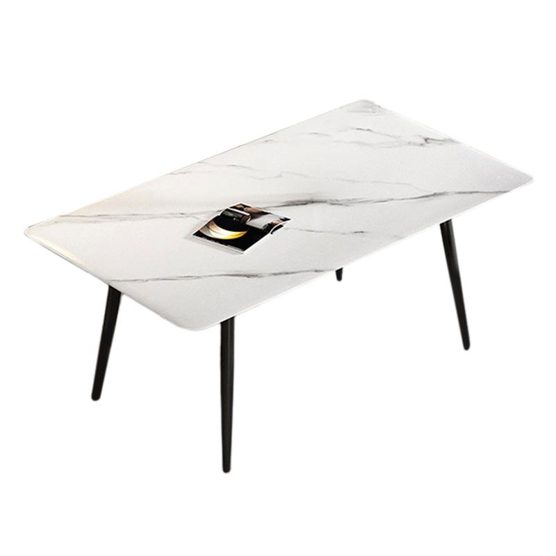 Sintered Stone White Dining Table Simplicity 4 Legs Table for Dining Room Clearhalo ' dining_table' 'Dining Tables & Seating' 'Dining Tables' 'Furniture' 'furniture_dining_table' 'Kitchen & Dining Furniture' 'kitchen&dining_furn' 'kitchen' 'kitchen_dining_table' 1200x1200_a9c7bae2-965f-4c26-b956-69df55235383