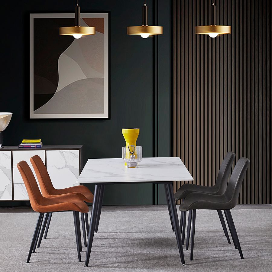 モダンスタイルの焼結型ダイニングラウンドテーブルセット1/4/5ピースダイニングセット