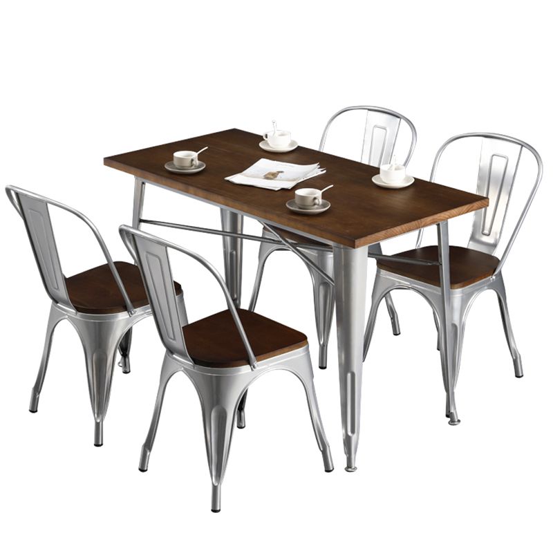 Industrial Style Solid Wood Top Dining Table Brown Table with Metal Base for Dinning Room Clearhalo ' dining_table' 'Dining Tables & Seating' 'Dining Tables' 'furn' 'furn_dining_table' 'Furniture' 'furniture_dining_table' 'Kitchen & Dining Furniture' 'kitchen&dining_furn' 'kitchen' 'kitchen_dining_table' 1200x1200_a9caab0b-58cd-457b-b735-77d129ef62a9