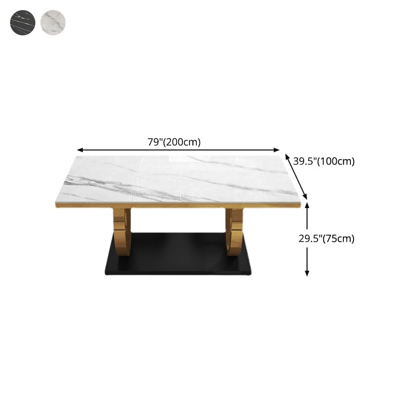 Rectangle Trestle Base Luxury Table Fixed Table with Marble Top Clearhalo ' dining_table' 'Dining Tables & Seating' 'Dining Tables' 'furn' 'furn_dining_table' 'Furniture' 'furniture_dining_table' 'Kitchen & Dining Furniture' 'kitchen&dining_furn' 'kitchen' 'kitchen_dining_table' 1200x1200_a9cb517a-412b-4958-a8bd-a3e73b84fd7e