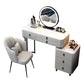 Contemporary Make-up Vanity with 6 Drawers and Stone Top for Bedroom