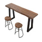 Industrial Brown Pine Bar Table Rectangle Black Double Pedestal Bistro Table (only table) Clearhalo 'Bar Furniture' 'Bar Tables' 'bar_tables' 'furn' 'furn_bar_tables' 'Furniture' 'furniture_bar_tables' 'Kitchen & Dining Furniture' 'kitchen&dining_furn' 'kitchen' 1200x1200_a9cb6e8b-bda8-46c7-b5d4-cb9781c2dc43