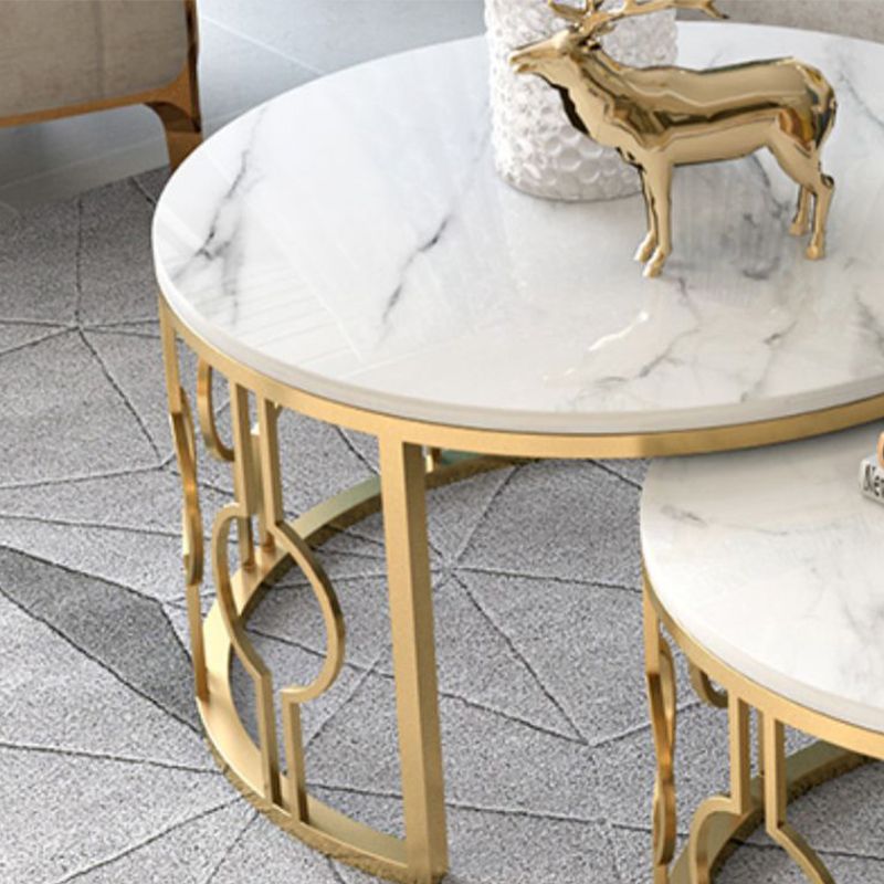 Slate White Coffee Table Frame 2 Piece Nesting Tables for Living Room Clearhalo 'Coffee & Accent Tables' 'Coffee Tables' 'coffee_tables' 'furn' 'furn_coffee_tables' 'Furniture' 'Living Room Furniture' 1200x1200_a9cba033-bbb0-4af9-a91f-0415af1c0363