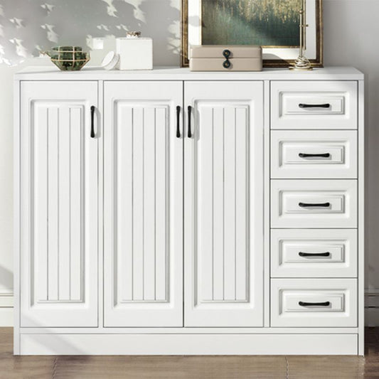 White Standard Cabinet Solid Wood Storage Cabinet with Drawer Clearhalo 'Cabinets & Chests' 'cabinets_chests' 'furn' 'furn_cabinets_chests' 'Furniture' 'Living Room Furniture' 1200x1200_a9cbce28-c232-46ab-90c6-6b3ec23ba89b