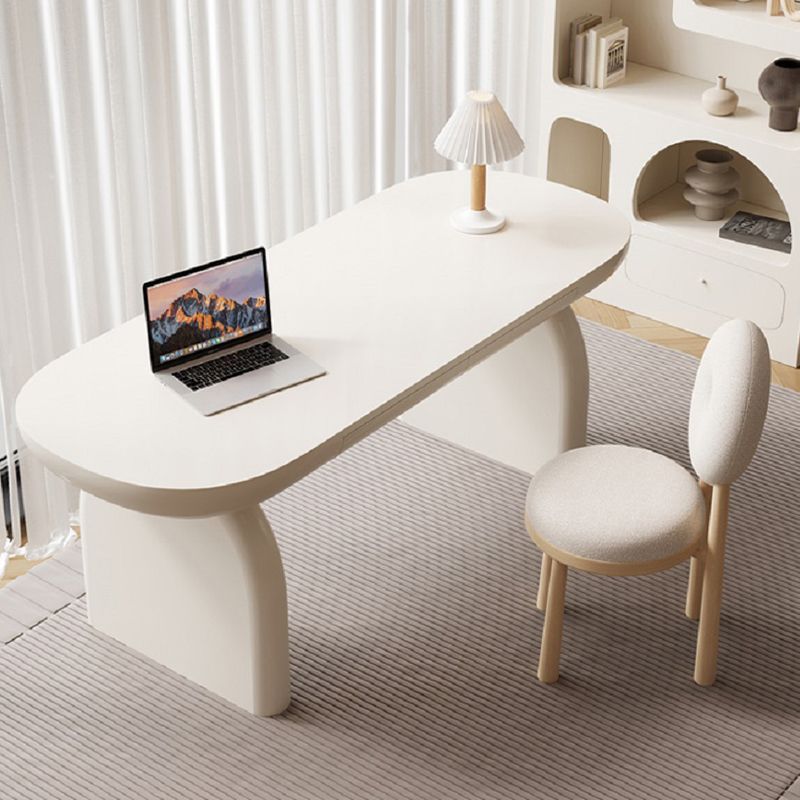 Bureau d'écriture en bois d'ingénierie de style industriel Bureau de bureau incurvé avec 2 tiroirs