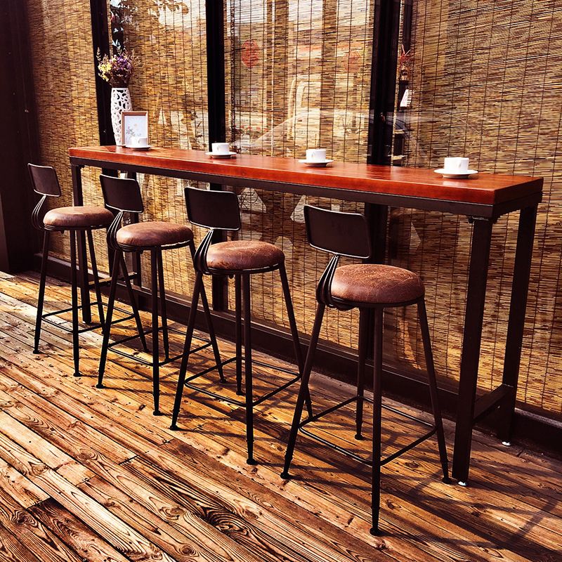 Industrial Rectangle Bar Table Pine Solid Wood Fixed Bar Dining Table Clearhalo 'Bar Furniture' 'Bar Tables' 'bar_tables' 'furn' 'furn_bar_tables' 'Furniture' 'Kitchen & Dining Furniture' 1200x1200_a9ccadbc-9169-4d6d-b4e6-b3cb8b943175