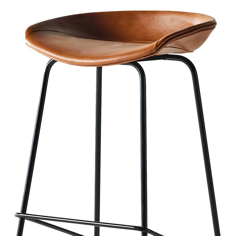 Industrial Indoor Bar Stool Upholstered Bar Stool with Metal Base Clearhalo 'Bar Furniture' 'Bar Stools' 'bar_stools' 'furn' 'furn_bar_stools' 'Furniture' 'Kitchen & Dining Furniture' 1200x1200_a9ccc9d3-9b17-4a18-89d3-3755fe56c1f0