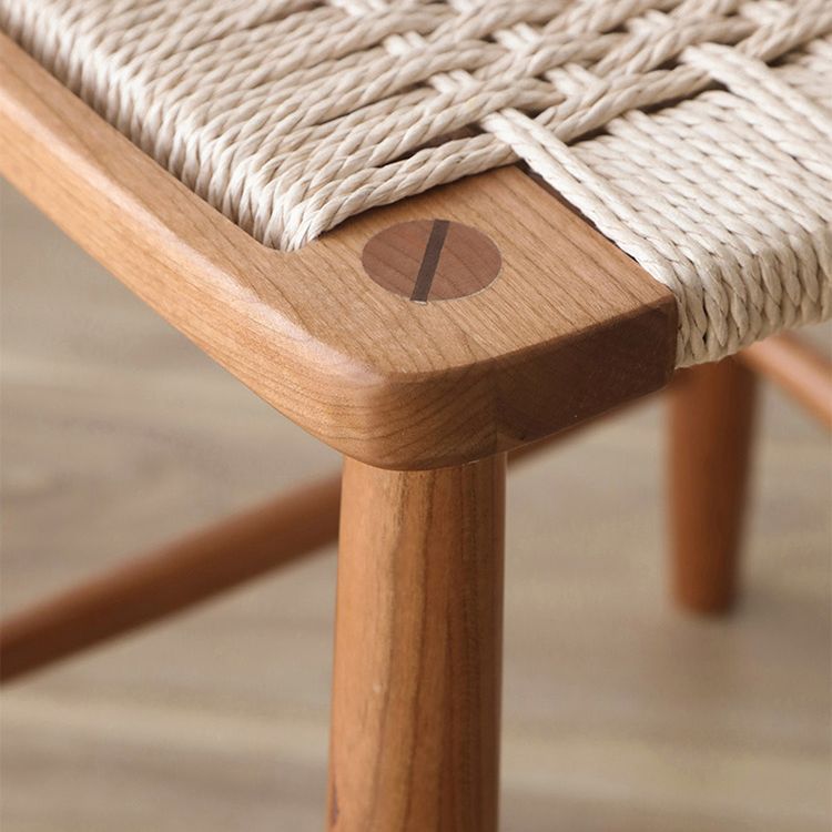 Sgabelli da bar senza schienale contemporaneo con base in legno massiccio ciliegia