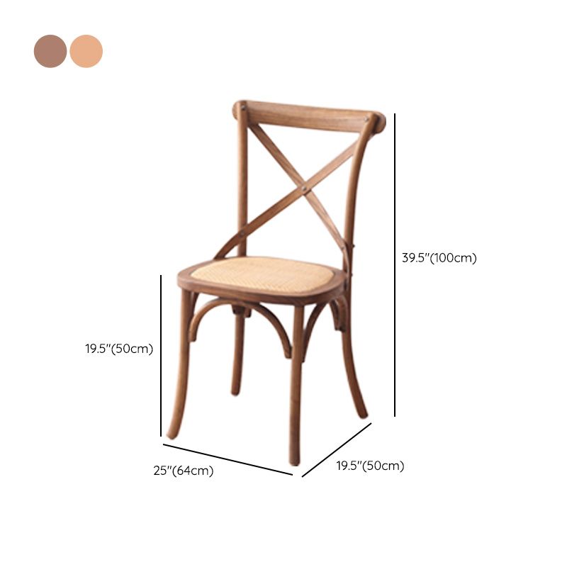 Contemporary Wood Kitchen Dining Side Chair Cross Back Side Chair Clearhalo 'Dining Chairs' 'Dining Tables & Seating' 'dining_chair' 'furn' 'furn_dining_chair' 'Furniture' 'Kitchen & Dining Furniture' 1200x1200_a9cd56f7-d46e-40b5-b8ea-db81b02b77a7