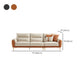 Faux Leather Glam Stain Resistant Square Arm Sofa for Living Room