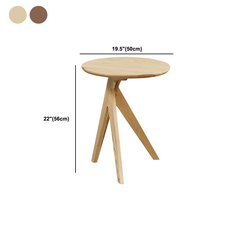Scandinavian 19.6-inch Round Wood Top Side Table 3 Legs/4 Legs End Table Clearhalo 'Coffee & Accent Tables' 'End & Side Tables' 'end_side_tables' 'furn' 'furn_end_side_tables' 'Furniture' 'Living Room Furniture' 1200x1200_a9cdd169-8fdc-4b00-9a36-9ebdff6960bd