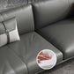 Faux /Genuine Leather Stain Resistant Contemporary Sofa Couch in Black