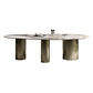 Traditional Luxury Oval Dining Room Table White Sintered Stone Table with 3 Gold Legs Clearhalo ' dining_table' 'Dining Tables & Seating' 'Dining Tables' 'furn' 'furn_dining_table' 'Furniture' 'furniture_dining_table' 'Kitchen & Dining Furniture' 'kitchen&dining_furn' 'kitchen' 'kitchen_dining_table' 1200x1200_a9ce2ac4-c646-45d3-bfa1-c844b309f897
