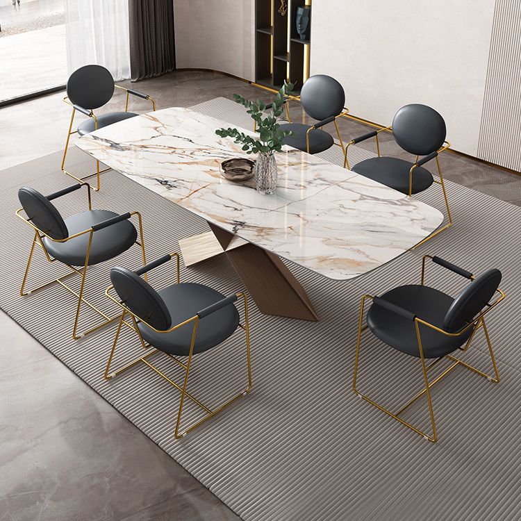Glam 1/2/5/6/7 Pieces Dining Set Sintered Stone Dining Table Set Clearhalo 'Dining Room Sets' 'Dining Tables & Seating' 'dining_room_set' 'furn' 'furn_dining_room_set' 'Furniture' 'furniture_dining_room_set' 'Kitchen & Dining Furniture' 'kitchen&dining_furn' 'kitchen' 1200x1200_a9cfbf4b-1f2c-4f8e-b755-47f56d6116fa
