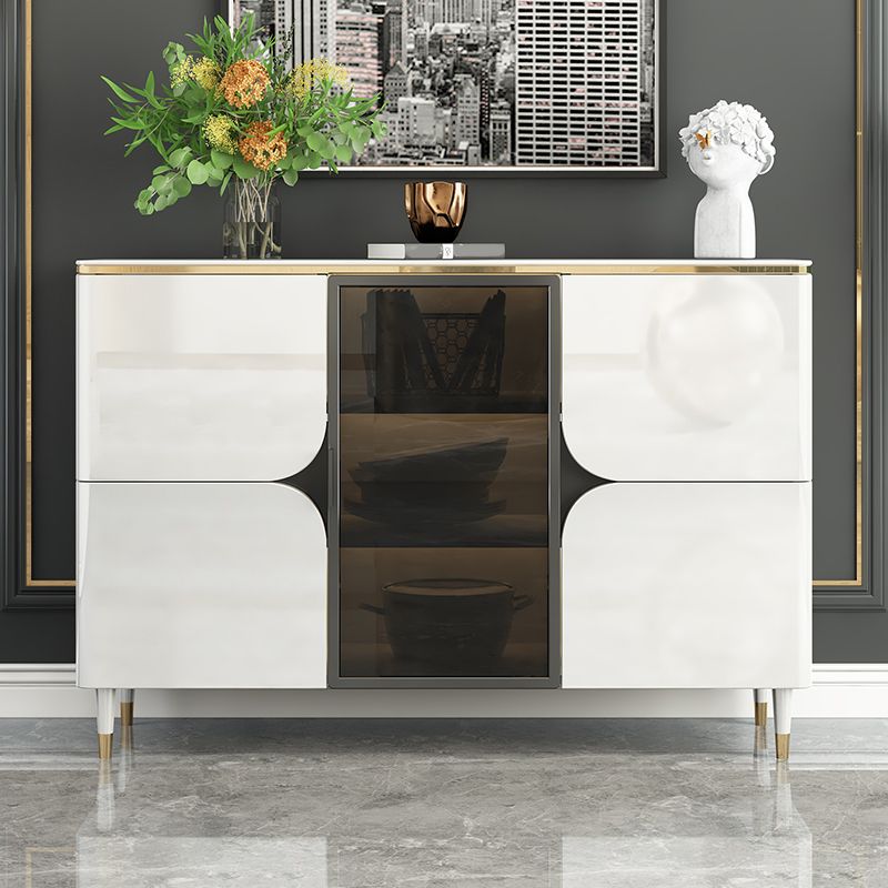 Contemporary Buffet Sideboard Stone Buffet Stand with Cabinets Clearhalo 'buffet_sideboard' 'Buffets & Sideboards' 'furn' 'furn_buffet_sideboard' 'Furniture' 'Kitchen & Dining Furniture' 1200x1200_a9cfc41b-772c-4950-88e0-0e545ffb5e35