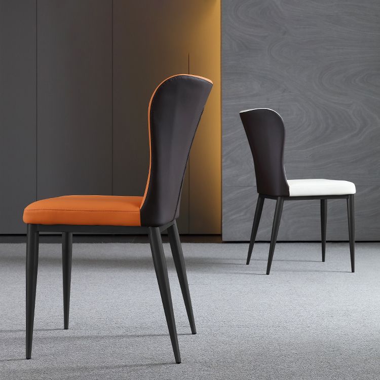 Contemporary Solid Back Dining Side Chairs Leather Dining Side Chair for Kitchen Clearhalo ' kitchen&dining_furn' 'Dining Chairs' 'Dining Tables & Seating' 'dining_chair' 'furn' 'furn_dining_chair' 'Furniture' 'furniture_dining_chair' 'Kitchen & Dining Furniture' 'kitchen' 1200x1200_a9cfe2a7-dcff-4363-83a5-8fc26cdf7f90