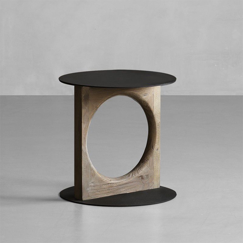 Tavolo da ginnastica rustico in legno in legno massiccio tavolo da estremità rotonda