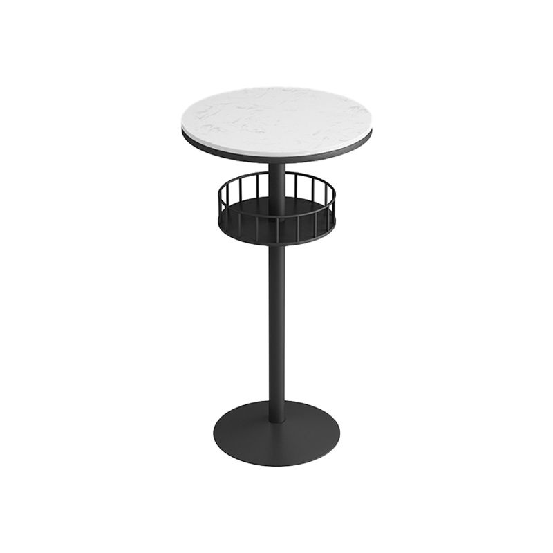 Contemporary Marble Pedestal Pub Bar Table Balcony Event and Cocktail Table with Storage Clearhalo 'Bar Furniture' 'Bar Tables' 'bar_tables' 'Furniture' 'furniture_bar_tables' 'Kitchen & Dining Furniture' 'kitchen&dining_furn' 'kitchen' 1200x1200_a9d0ea12-5c46-4abb-b573-16aa83598bae